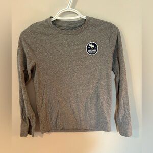 Gray and Navy Abercrombie & Fitch Long Sleeve Tee